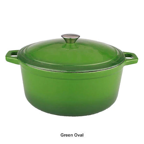 5 qt Blue Cast Iron Oval Covered Casserole Q80593