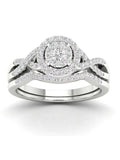 3/8Ct Diamond 10k White Gold Bridal Ring Set Q174717