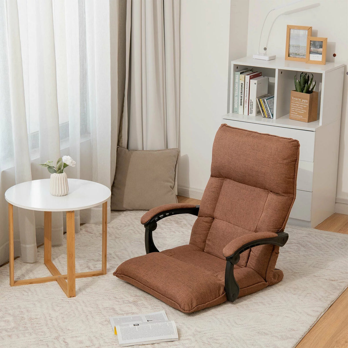 Brown 14-Position Floor Chair A553223