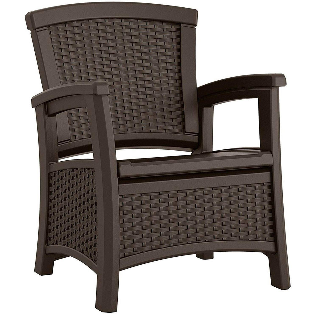 Resin Wicker Club Chair with Storage 2 Pack O558613