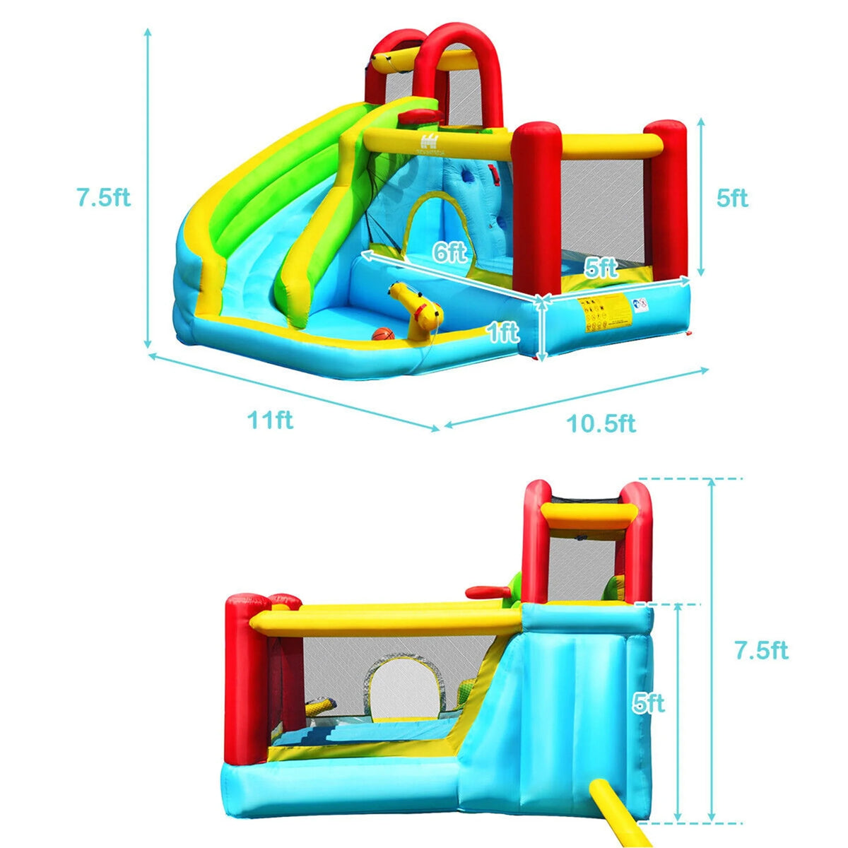 Inflatable Kids Water Slide Bounce House Splash Pool C6143