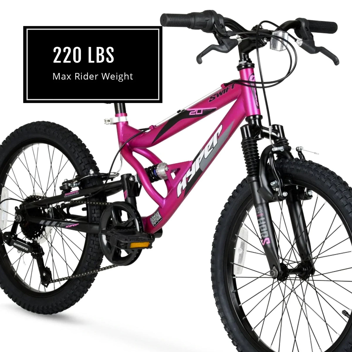 20 Girl's Mountain Bike for Kids, Magenta B8108