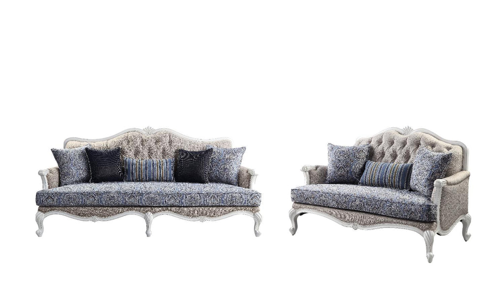 Beige Fabric Sofa and Loveseat R95672