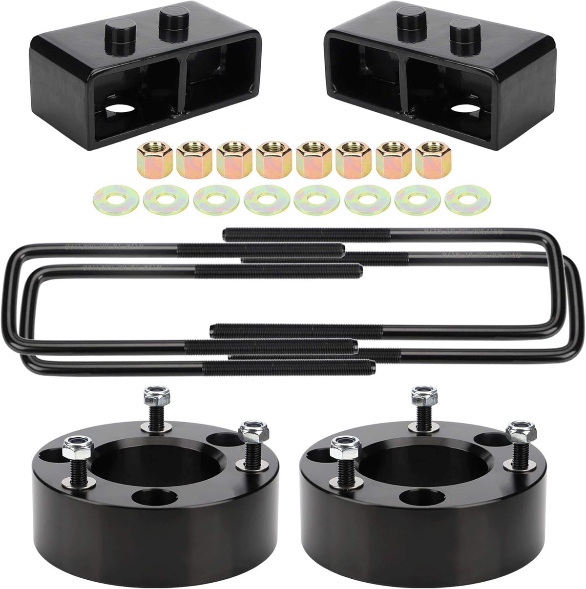 3" Rear Leveling Lift Block Kits Square U-Bolts Pickup Pack of 2 Z106762