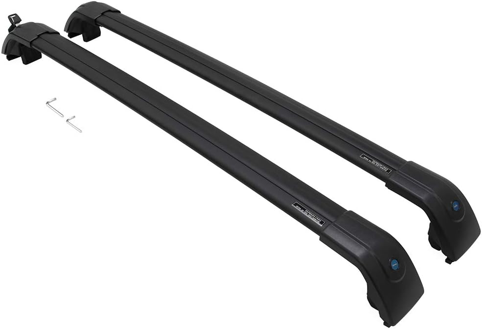 Roof Rack Side Rails Black Cross Bars Adjustable Lockable E27125