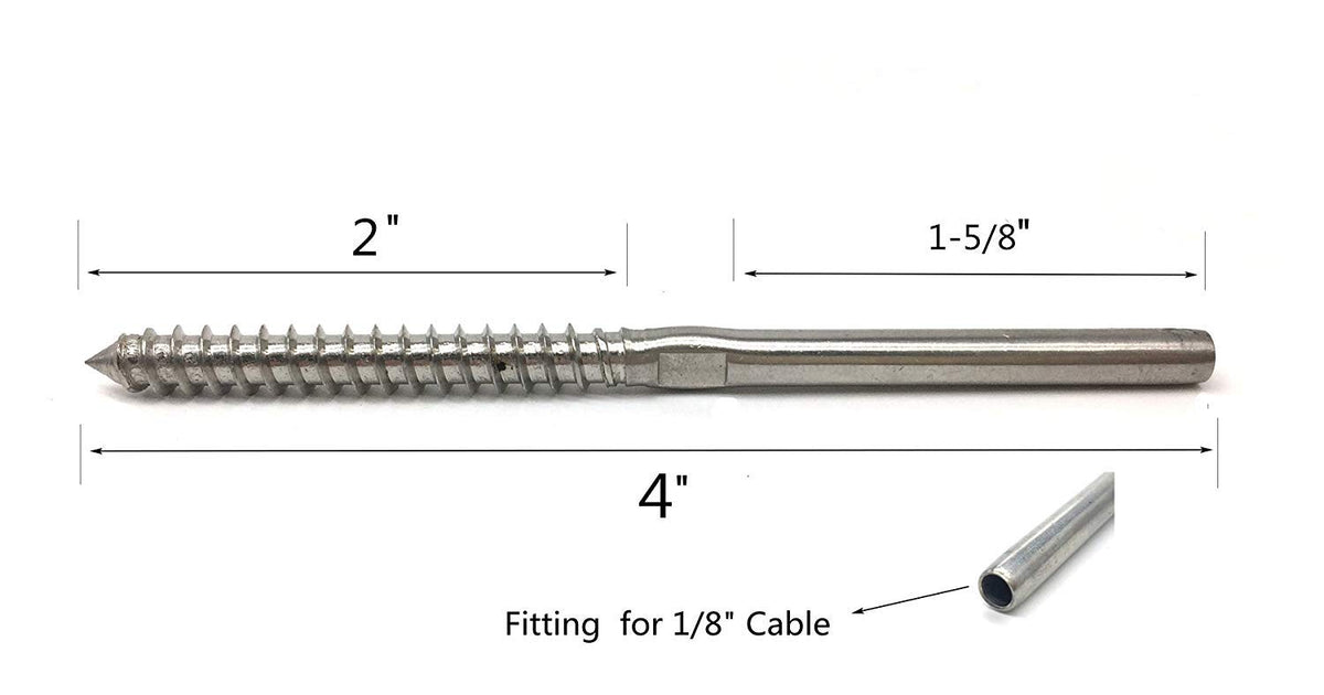 1/8 Cable Railing Hardware Stainless Steel 316 Pack of 2 E869874