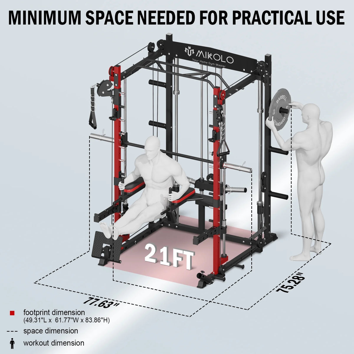 2000lbs Squat Rack with Weight Bench Combo F573506