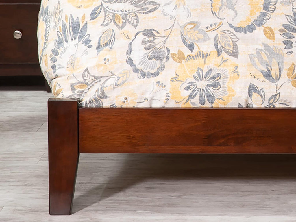 King Walnut Wood Platform Bed D5165
