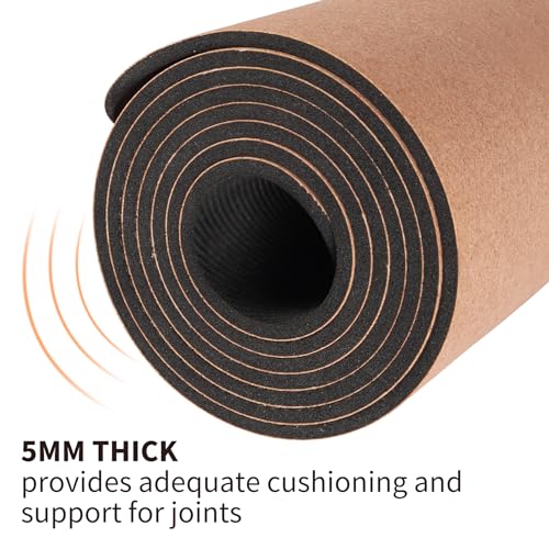 Cork Yoga Mat Non Slip Thick 72" x 24" x 5mm Z221724
