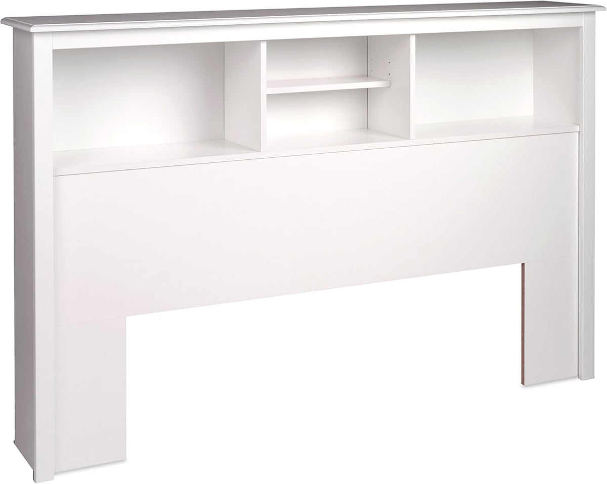 White Full Platform Storage Bed with 6 Drawers and Headboard with 3 Compartments N5268