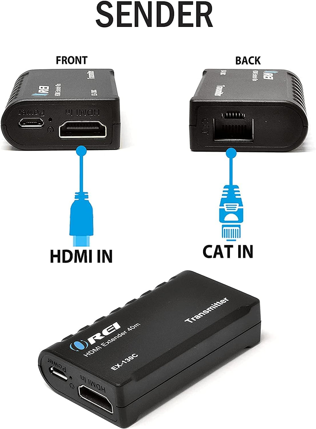 HDMI to Ethernet Extender RJ45 130 Feet 1080P Transmitter & Receiver O5749