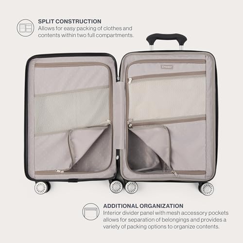 Black 21 Inch Hardside Expandable Luggage with 8 Spinner Wheels C21853