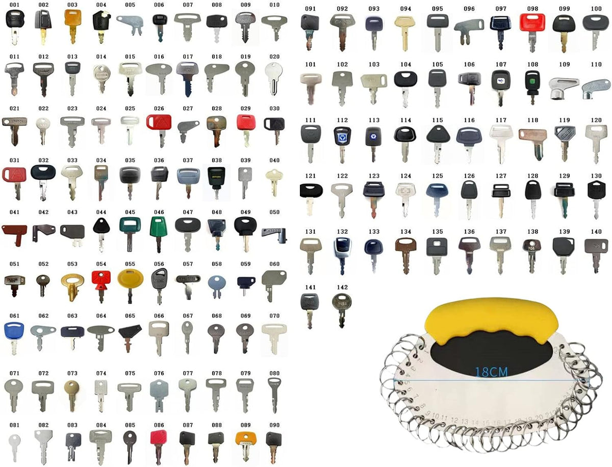 142PC Ignition Keys for Heavy Construction Equipment X381