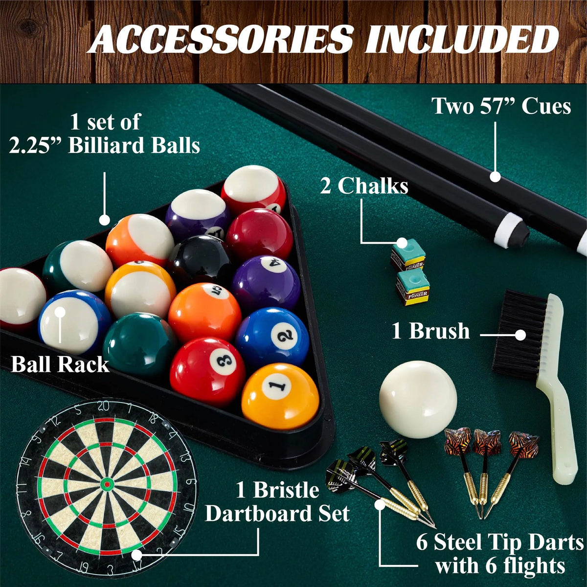 Green Ball and Claw Leg Pool Table H862