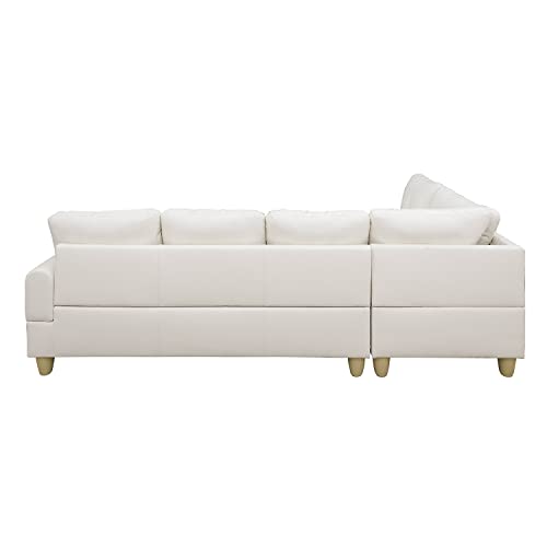 Red Linen L Shaped Sectional Couch with Chaise Ottoman G44774