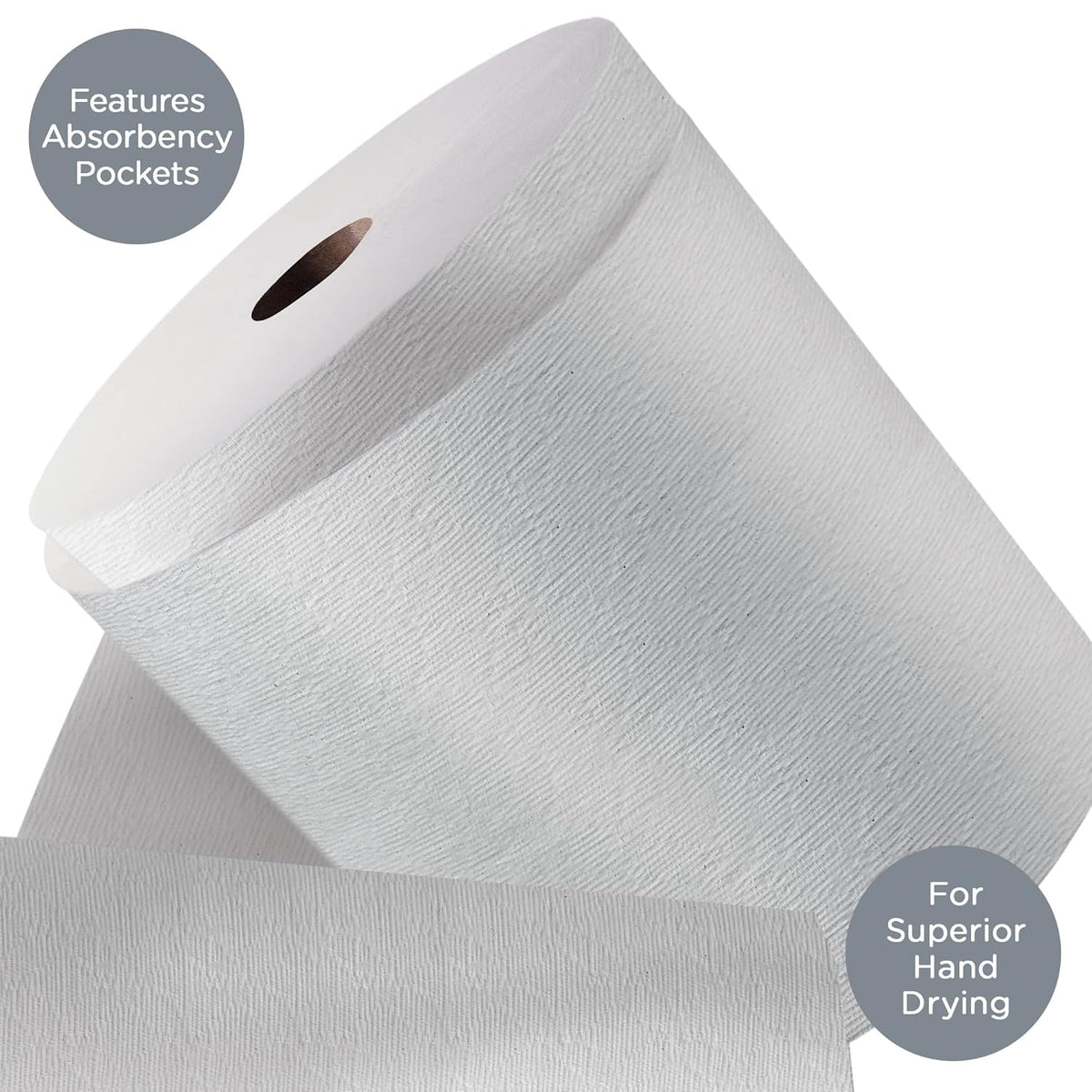 White Hard Roll Paper Towels 12 Rolls O329