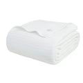 Queen Size White Cotton Throw Blanket 90 x 90 Inches G2323
