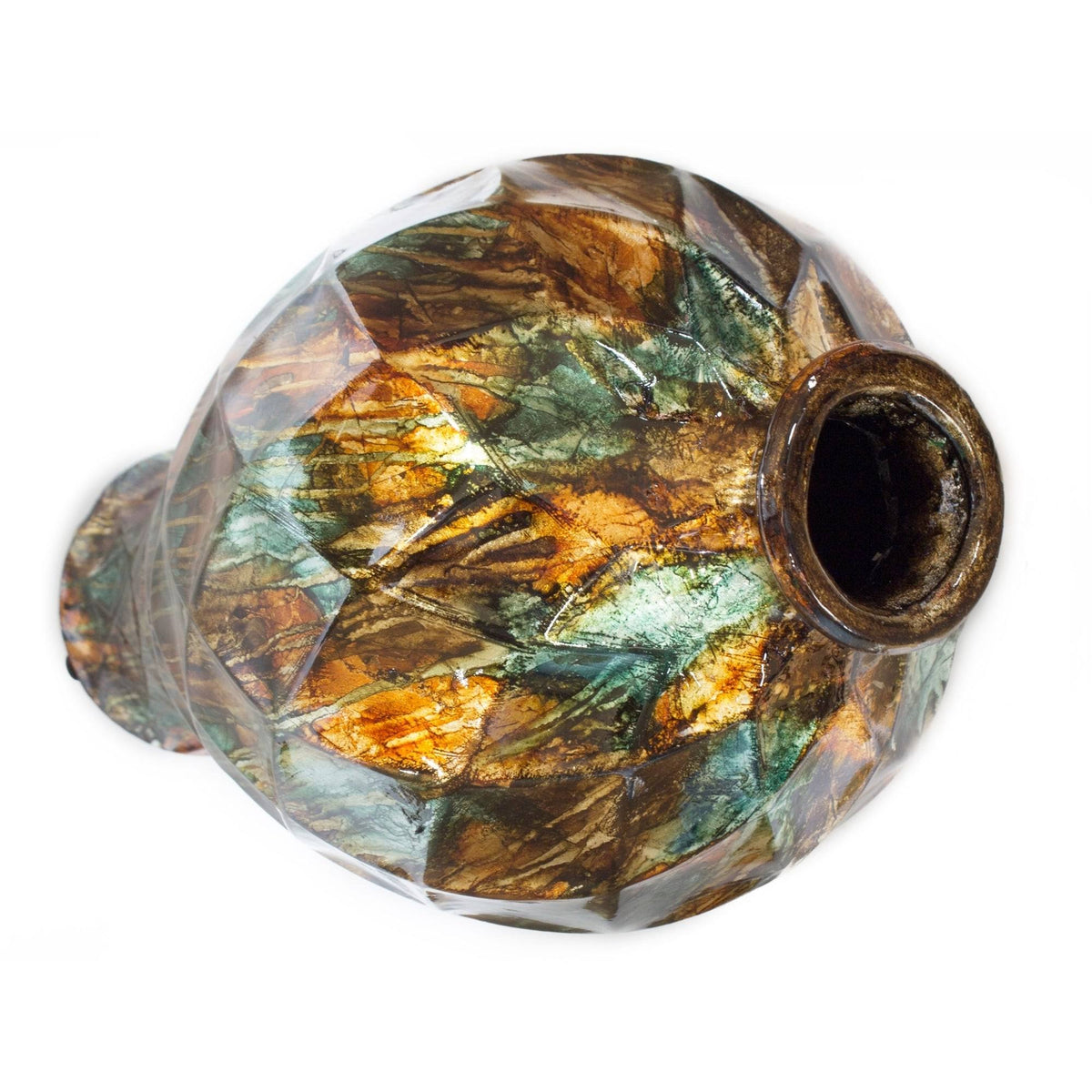 20 in. Gold Copper & Brown Floor Vase Q71375