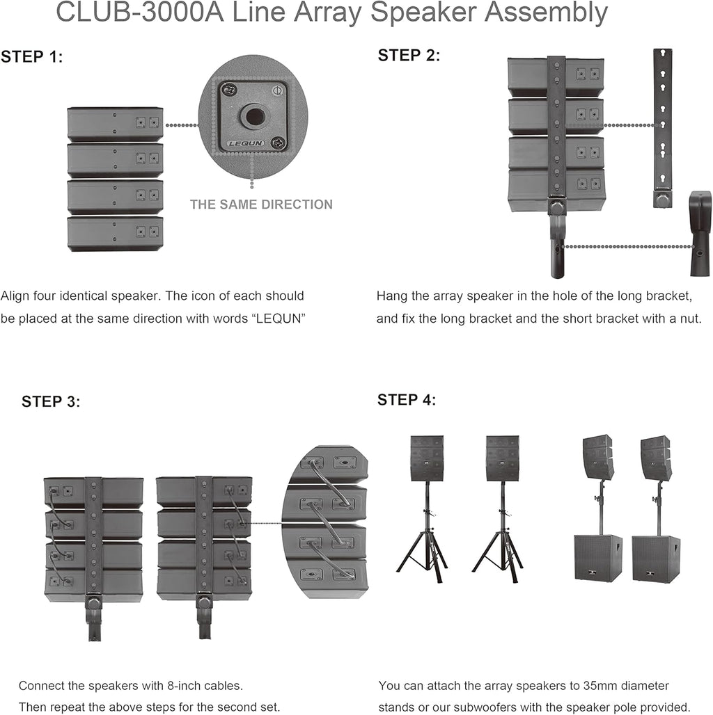12-Inch Powered PA Speaker System Combo Set with Subwoofers and Line Array Speakers G72152
