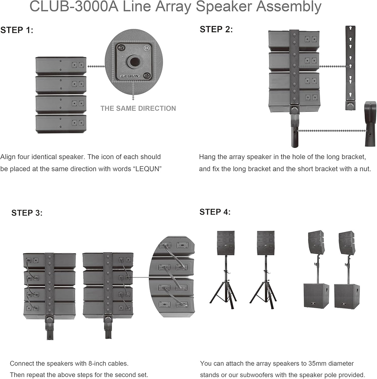 12-Inch Powered PA Speaker System Combo Set with Subwoofers and Line Array Speakers G72152