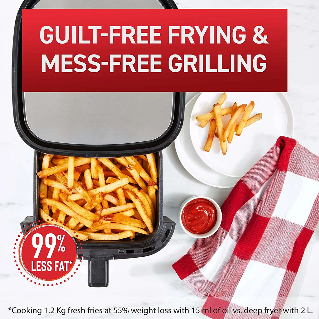 4.4 Qrt Black Air Fryer & Grill Combo B6774