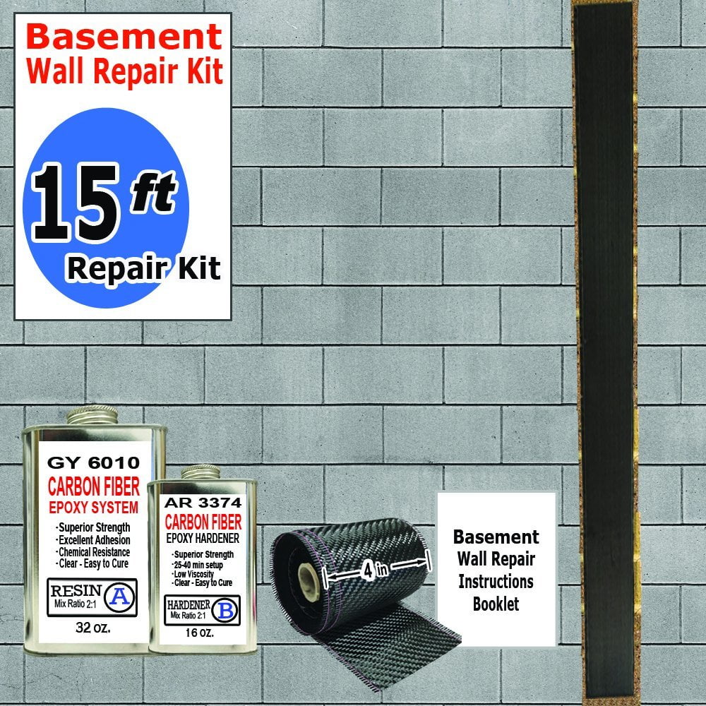 15 ft Carbon Fiber Basement Wall Crack Repair Kit C4545