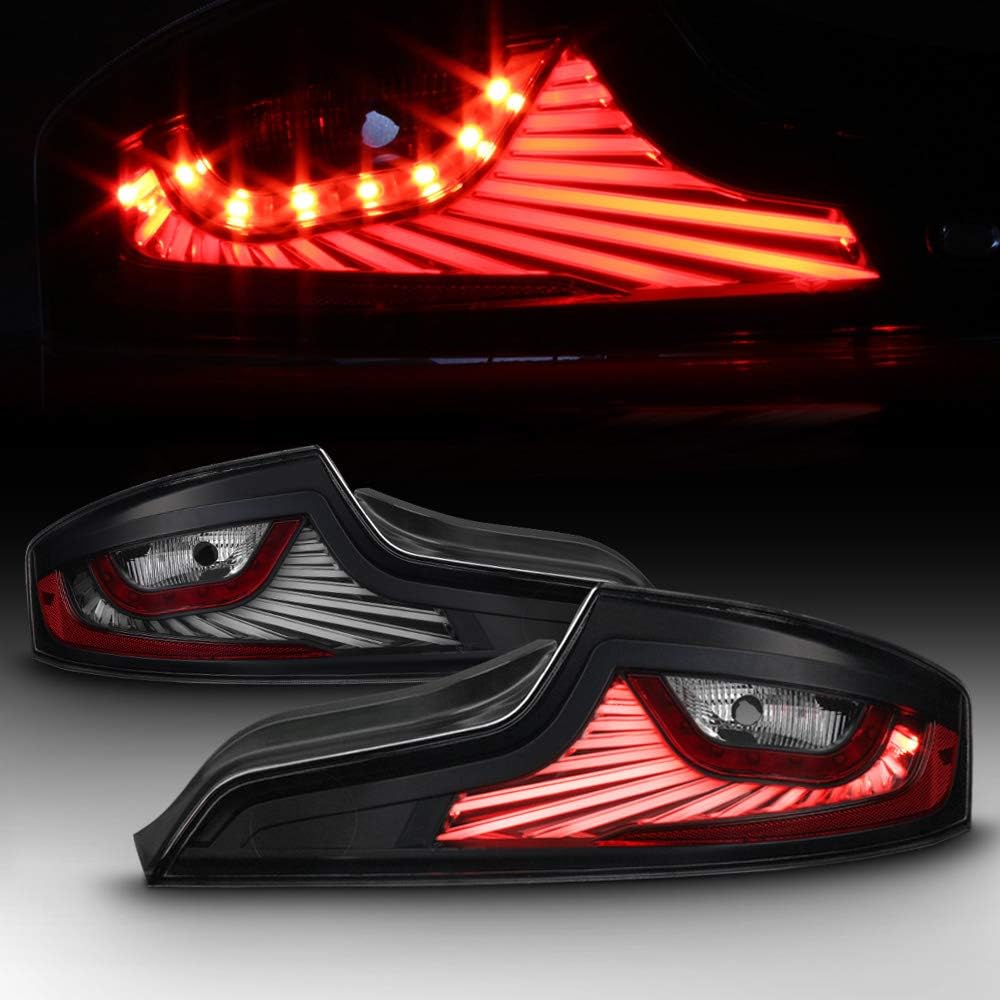Black LED Tail Lights Brake Lamps Pair E5859