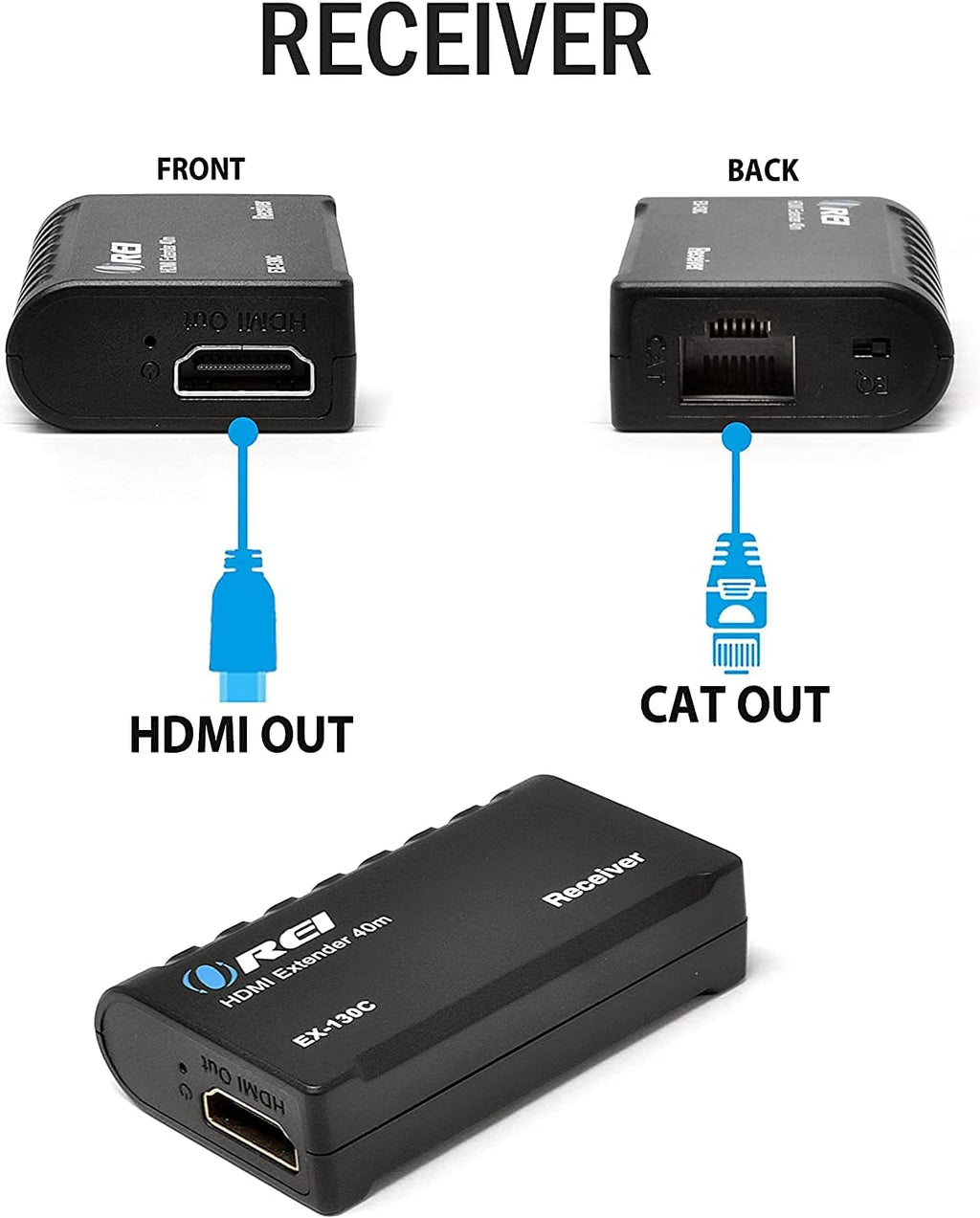 HDMI to Ethernet Extender RJ45 130 Feet 1080P Transmitter & Receiver O5749