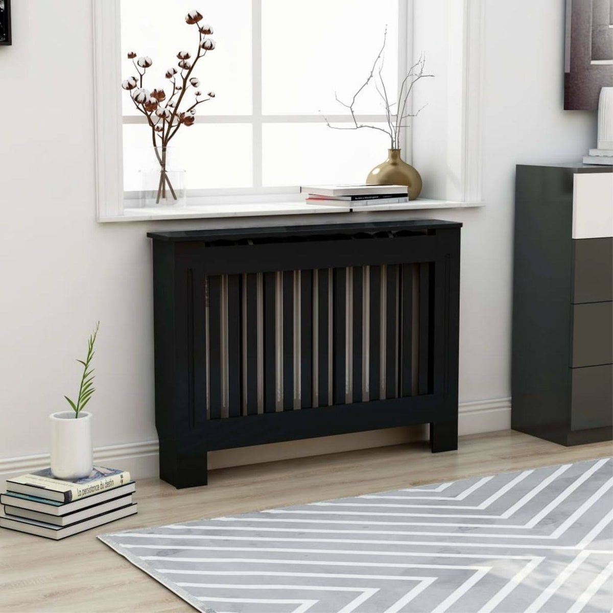 Black Radiator Cover MDF E73212