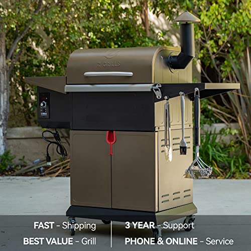 Wood Pellet Grill Smoker with PID Controller, 8-in-1 BBQ Grill, 572 sq in Cooking Area B947370