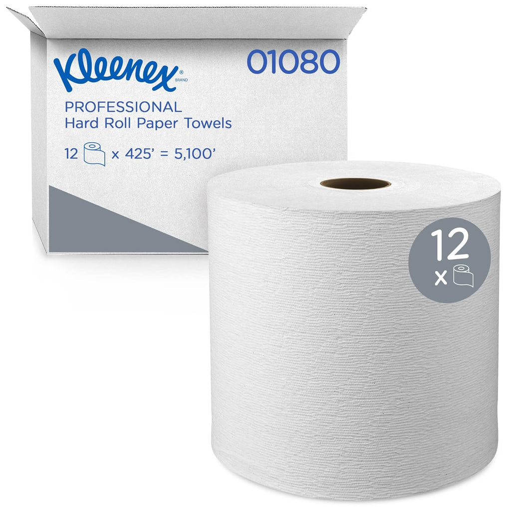 White Hard Roll Paper Towels 12 Rolls O329