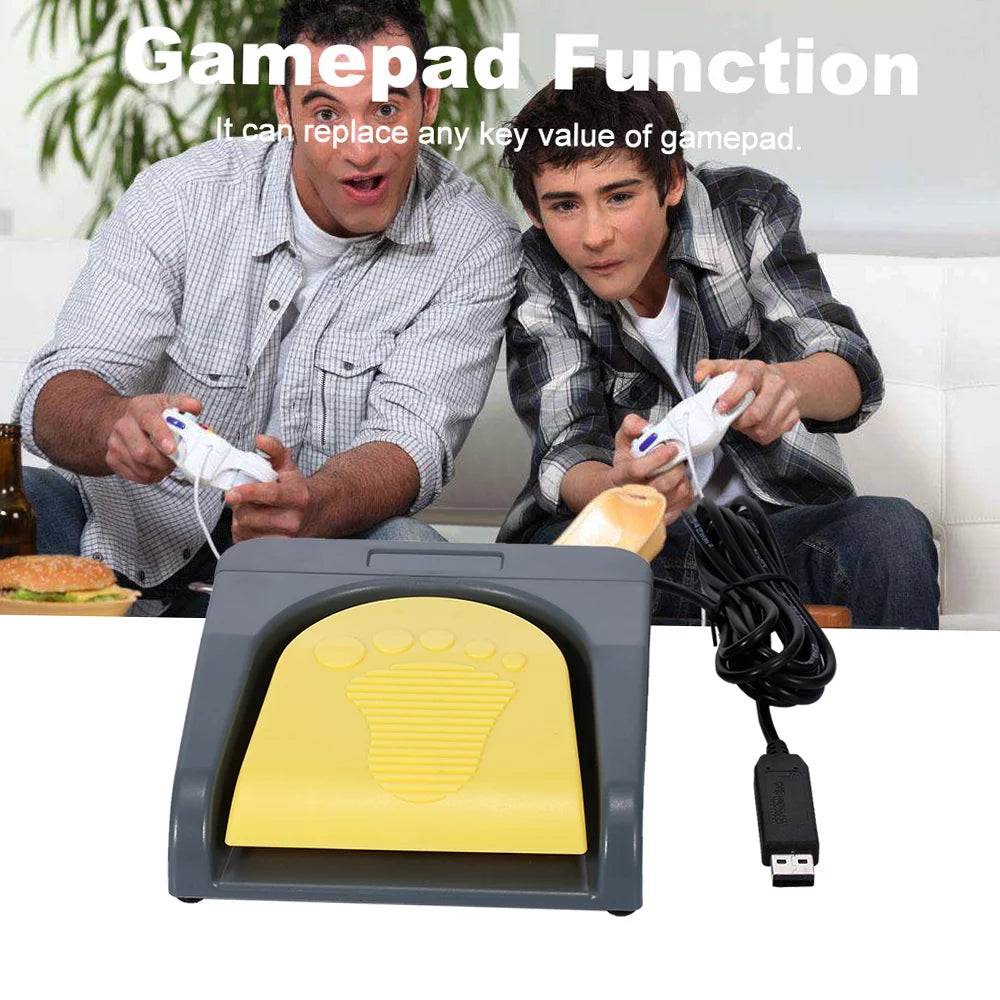 Grey USB Single Foot Switch Game Control Pedal I424