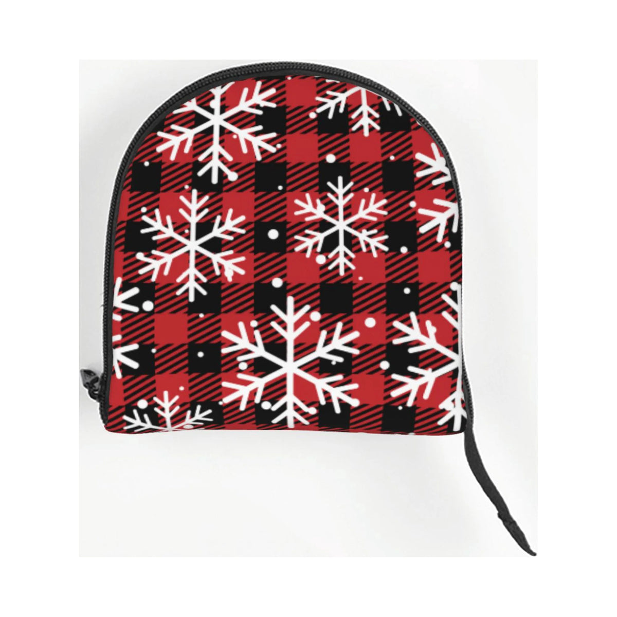 Red Christmas Plaid Snowflakes Prints Foldable Dog Purse Carrier Y946
