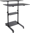 Height Adjustable Rolling Desk with 40 Wide Table Tops D838051