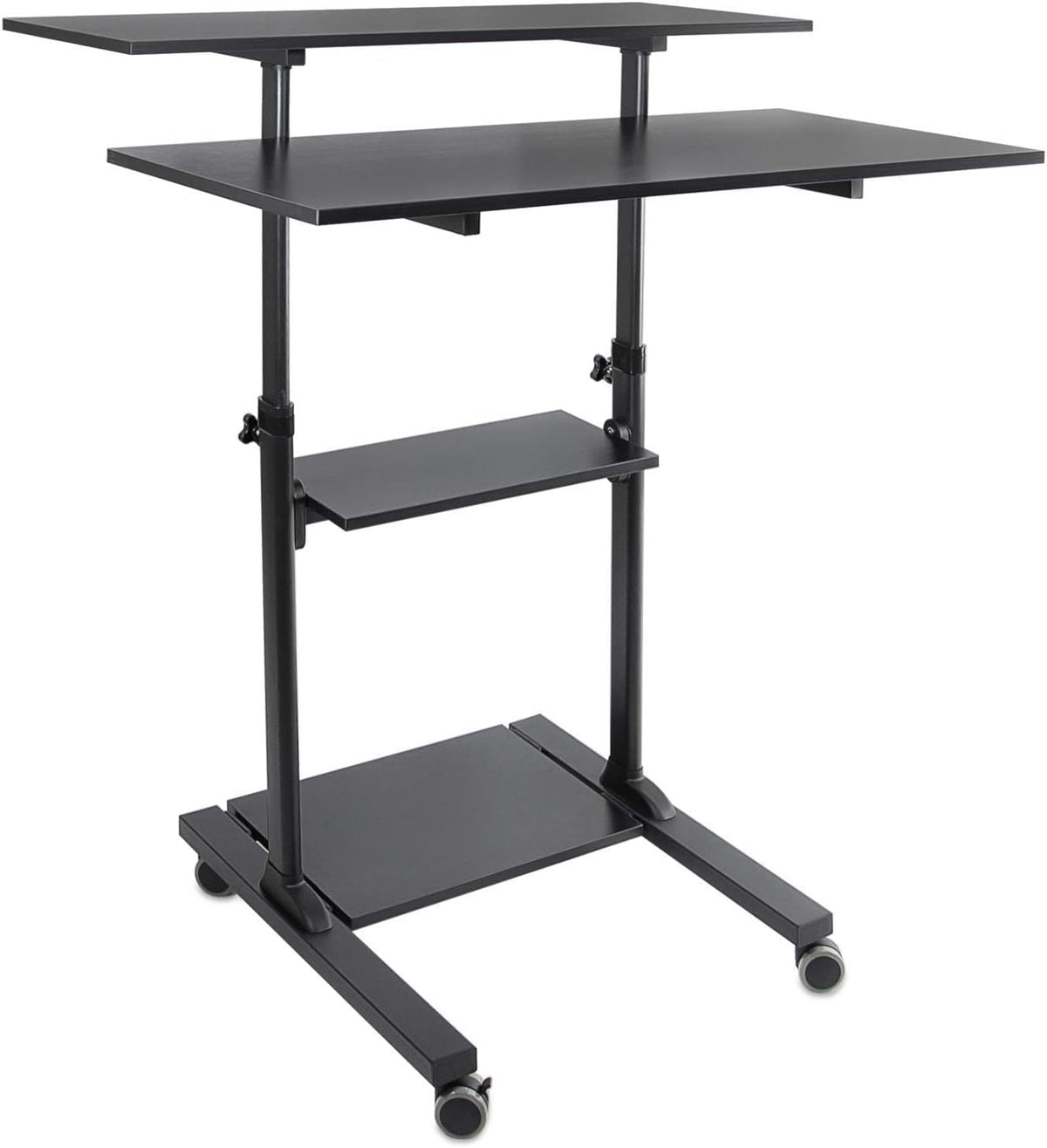 Height Adjustable Rolling Desk with 40 Wide Table Tops D838051