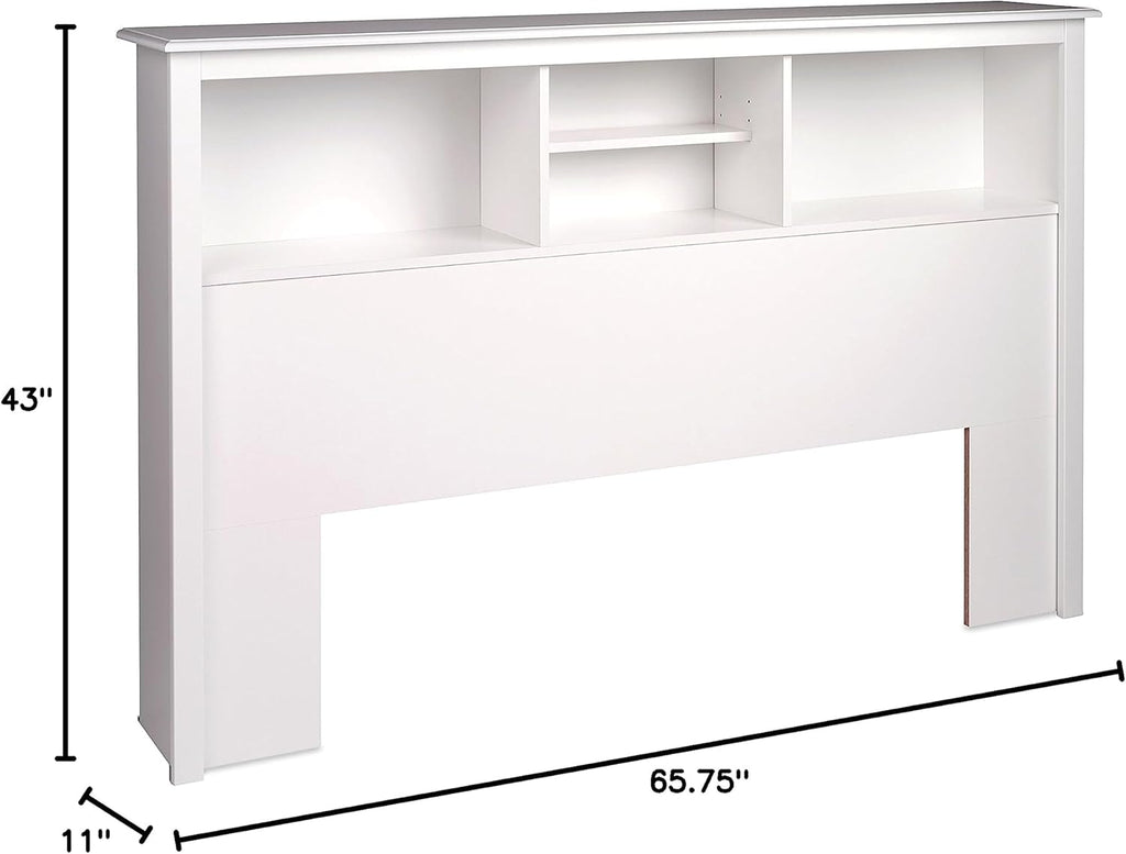 White Full Platform Storage Bed with 6 Drawers and Headboard with 3 Compartments N5268