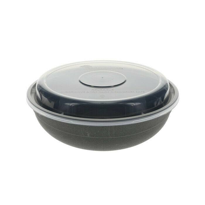 30 oz Black Round Container and Lid O78027