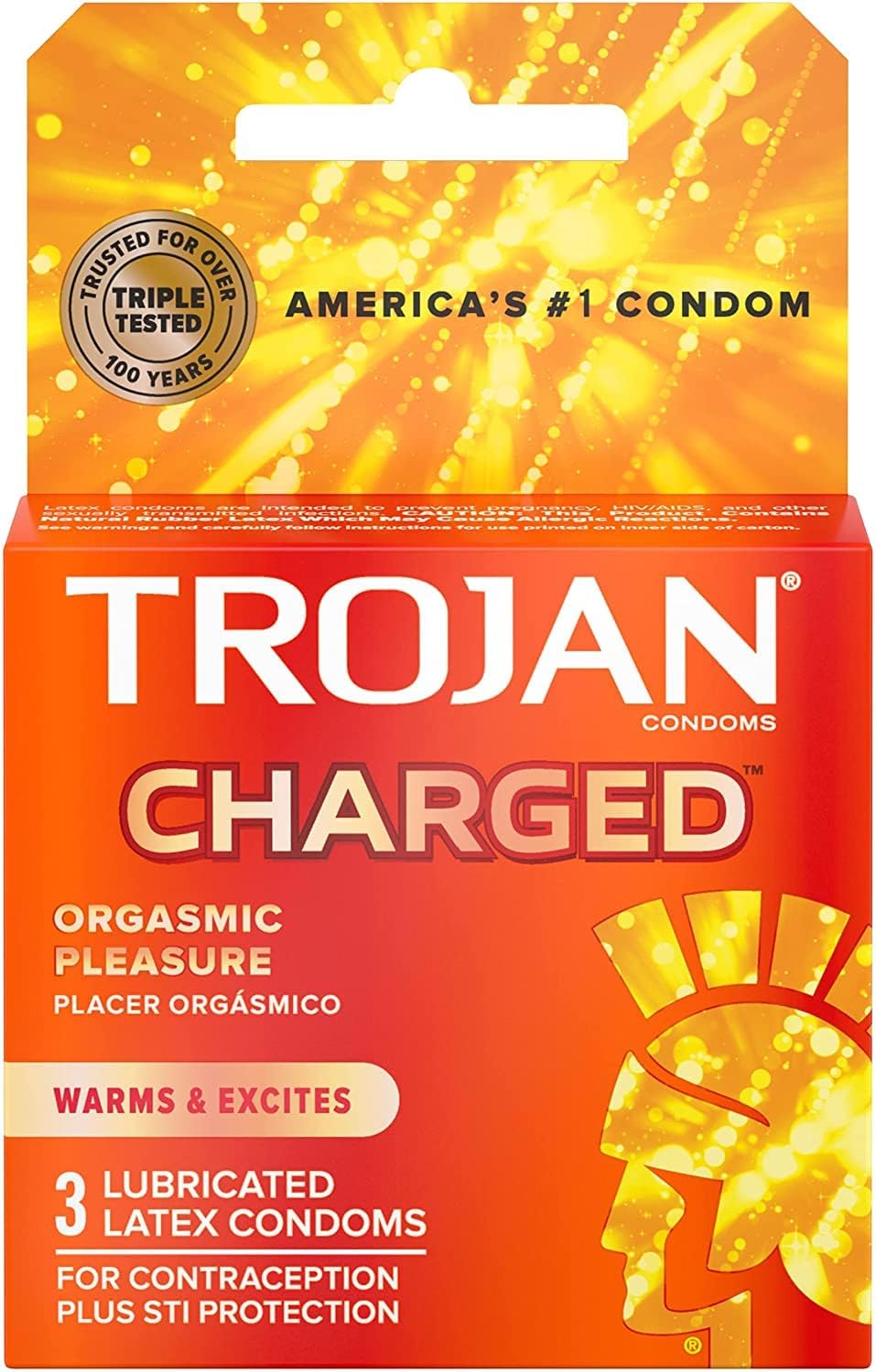 Trojan Charged Condoms 3 Latex Condoms S828802