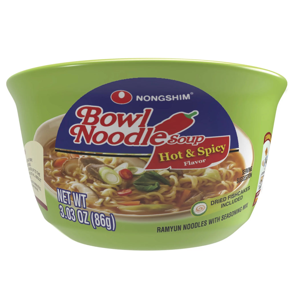 3.03oz X 18 Count Hot & Spicy Beef Ramyun Ramen Noodle Soup Bowl J562656