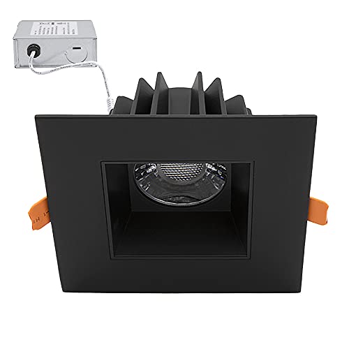 4 in. Ultra-Thin Recessed LED Downlight Canless IC Rated 1200 Lumens 5 Color Temperature Selectable Dimmable Square White Trim 90 CRI Z493689