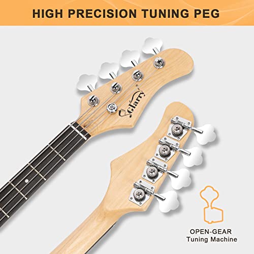 Full Size Electric Bass Guitar 4 String with AMP, Cable, Strap, Bag and Accessories (Black) T89081