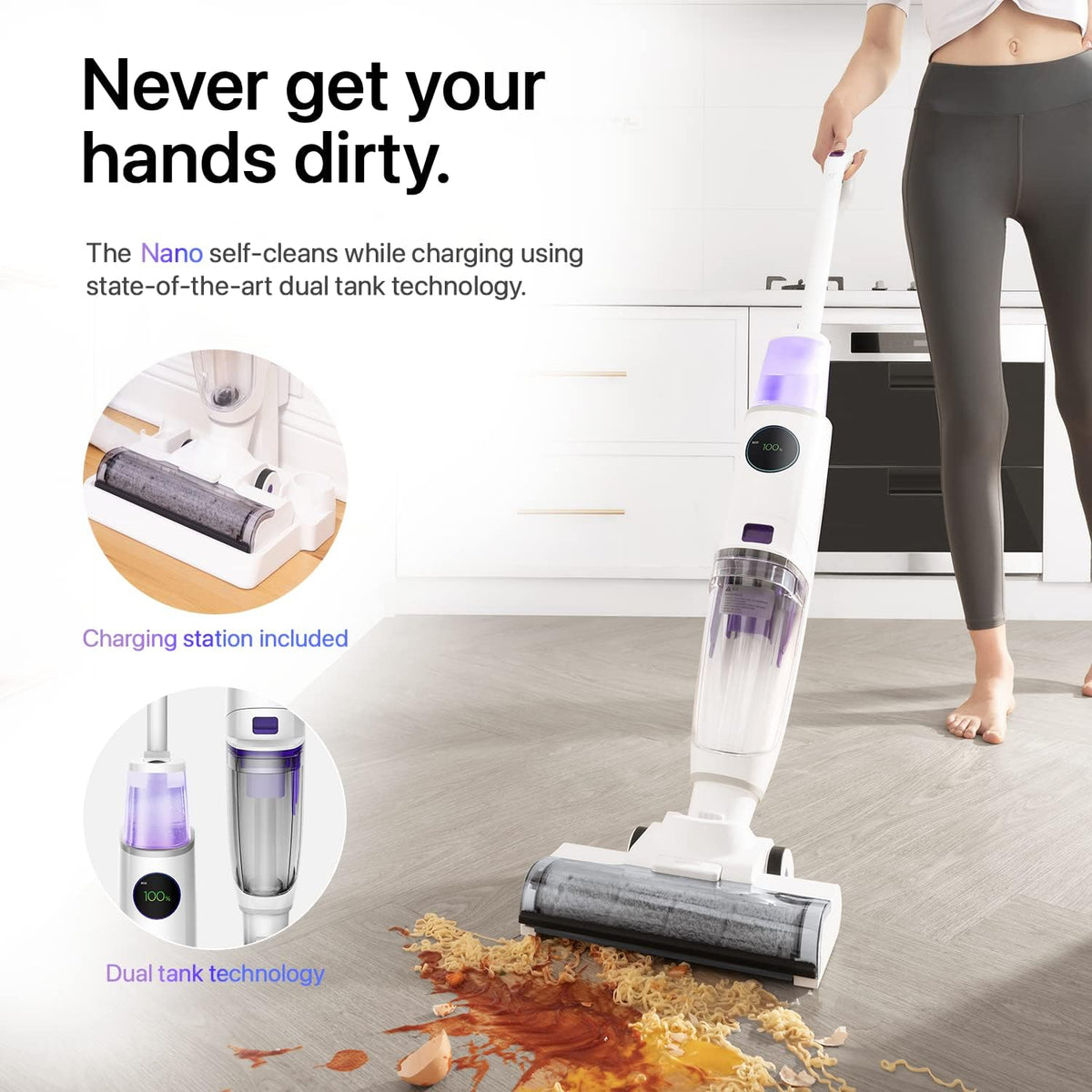 3-in-1 Cordless Wet Dry Vacuum Cleaner White T180083
