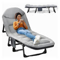 Grey Medium 70 in Foldable Camping Cot with Pillow V1553