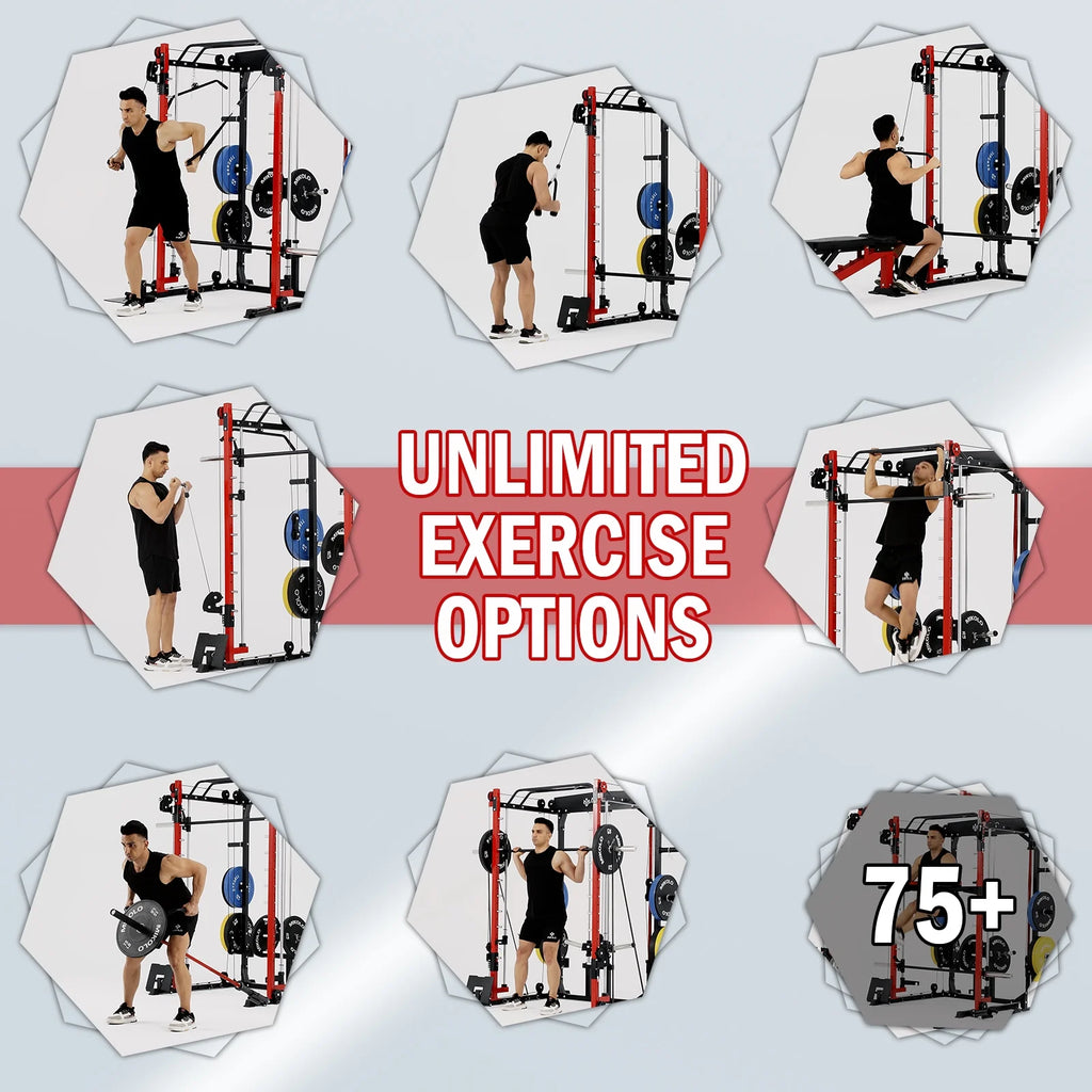 2000lbs Squat Rack with Weight Bench Combo F573506