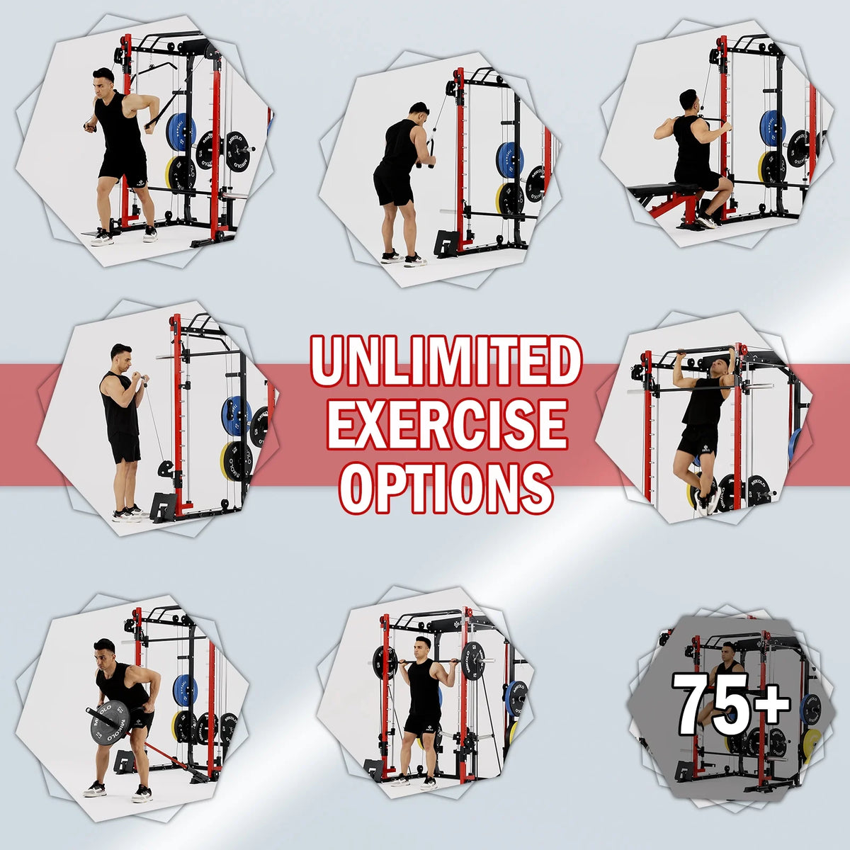2000lbs Squat Rack with Weight Bench Combo F573506