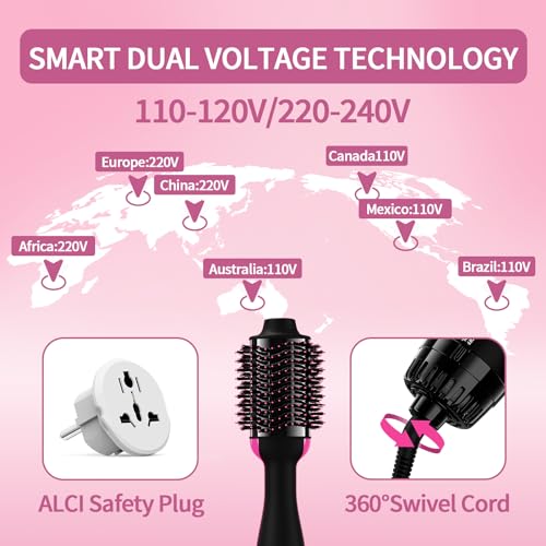4 in 1 Hair Dryer Brush with Anti-Frizz Ceramic Titanium Barrel and Negative Ion O745337