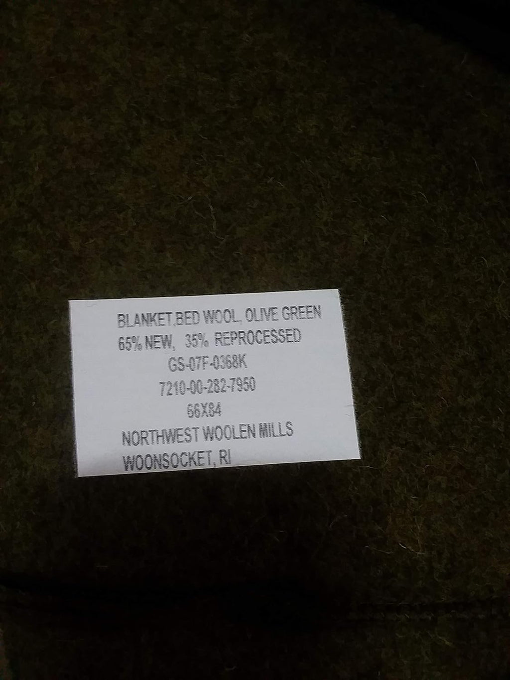Olive Drab Wool Bed Blanket U393111