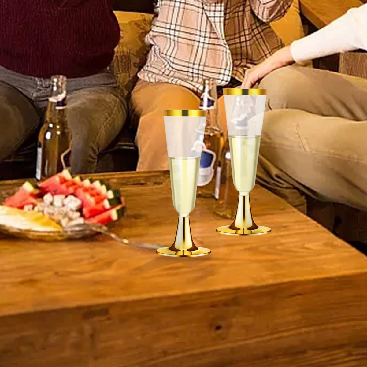 40 Pack Clear Plastic Champagne Flutes B97551