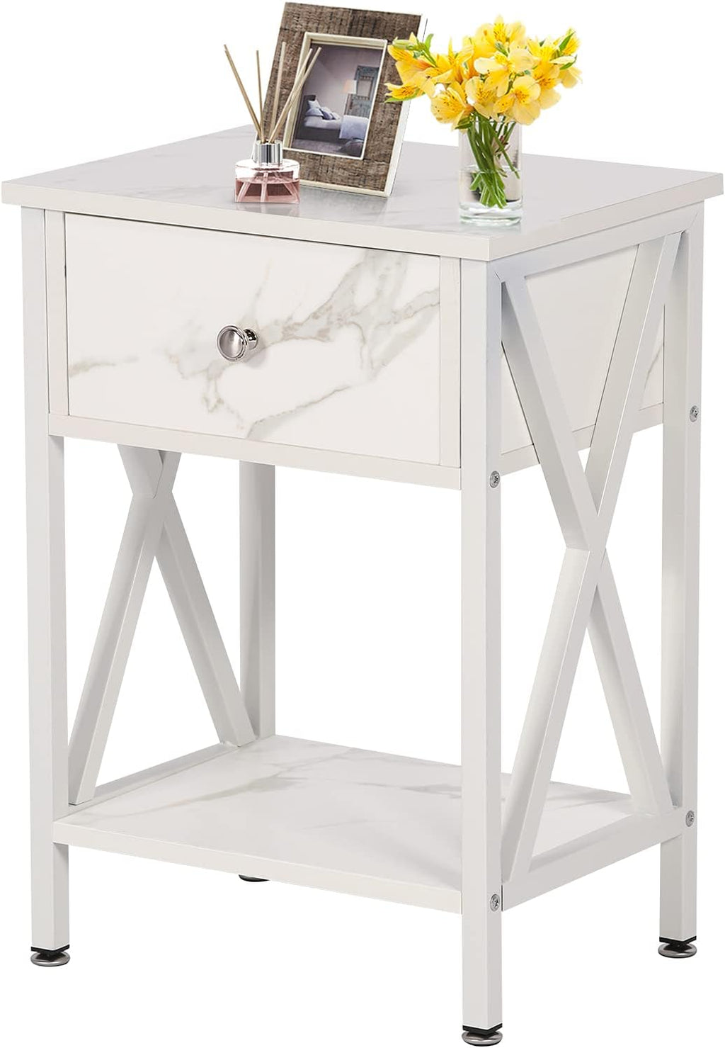 Rustic Brown Storage Cabinet and Drawer Nightstand S265