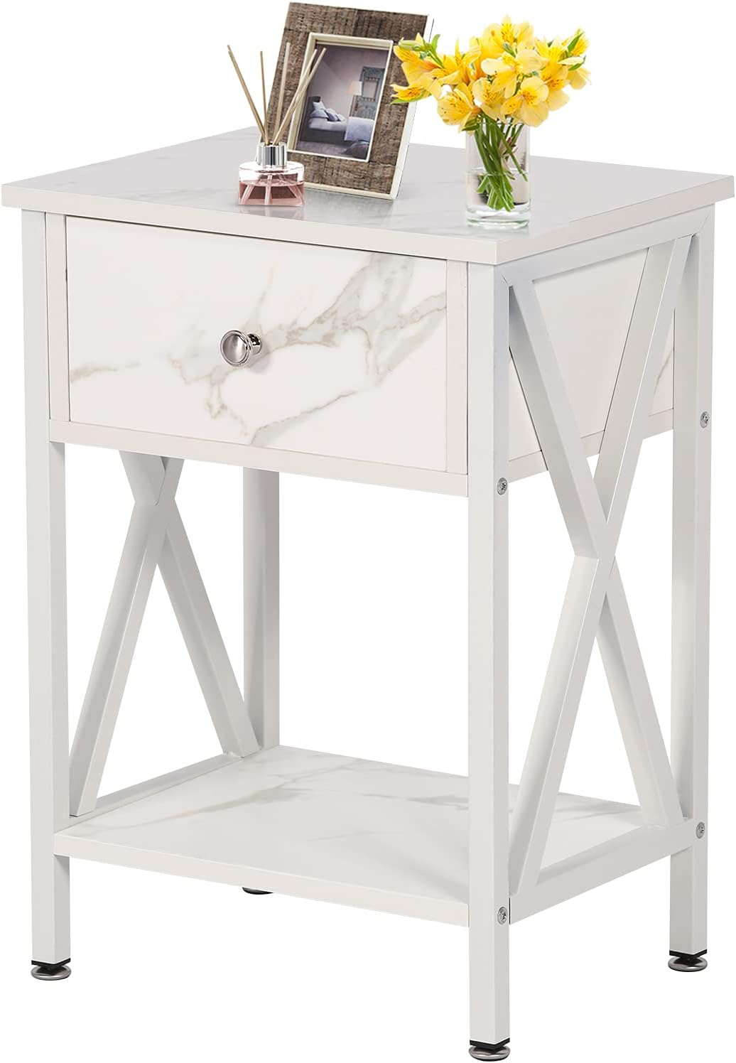 Rustic Brown Storage Cabinet and Drawer Nightstand S265